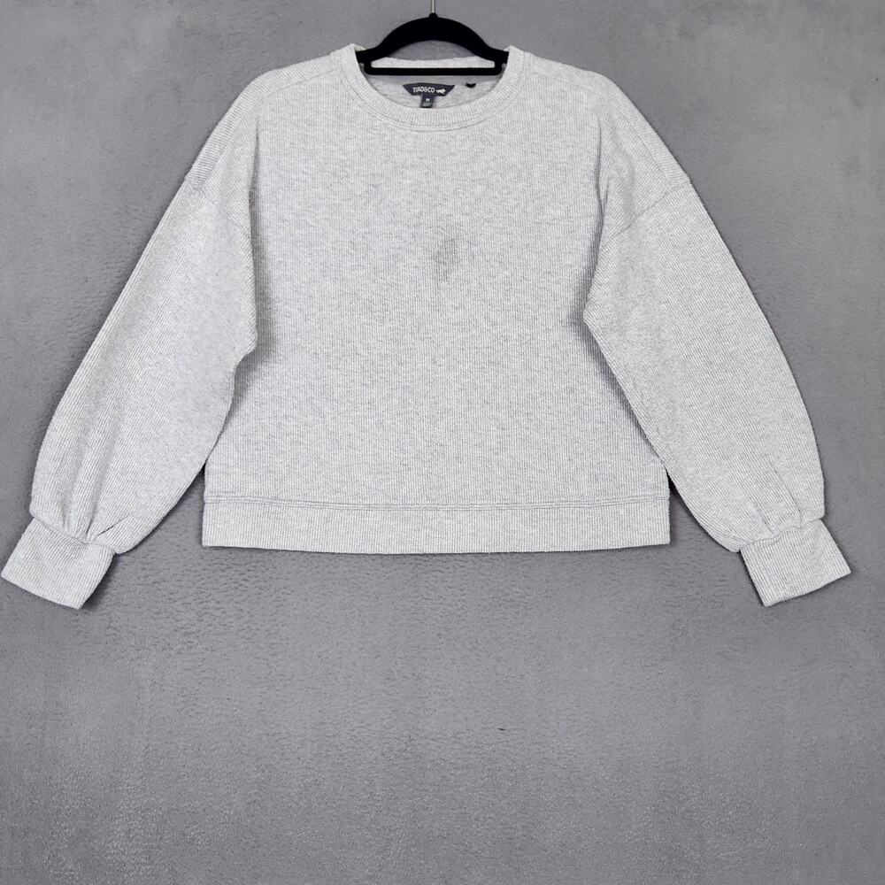 Toad&Co Sweater Womens Medium Gray Waffle Knit Byrne Pullover Crewneck